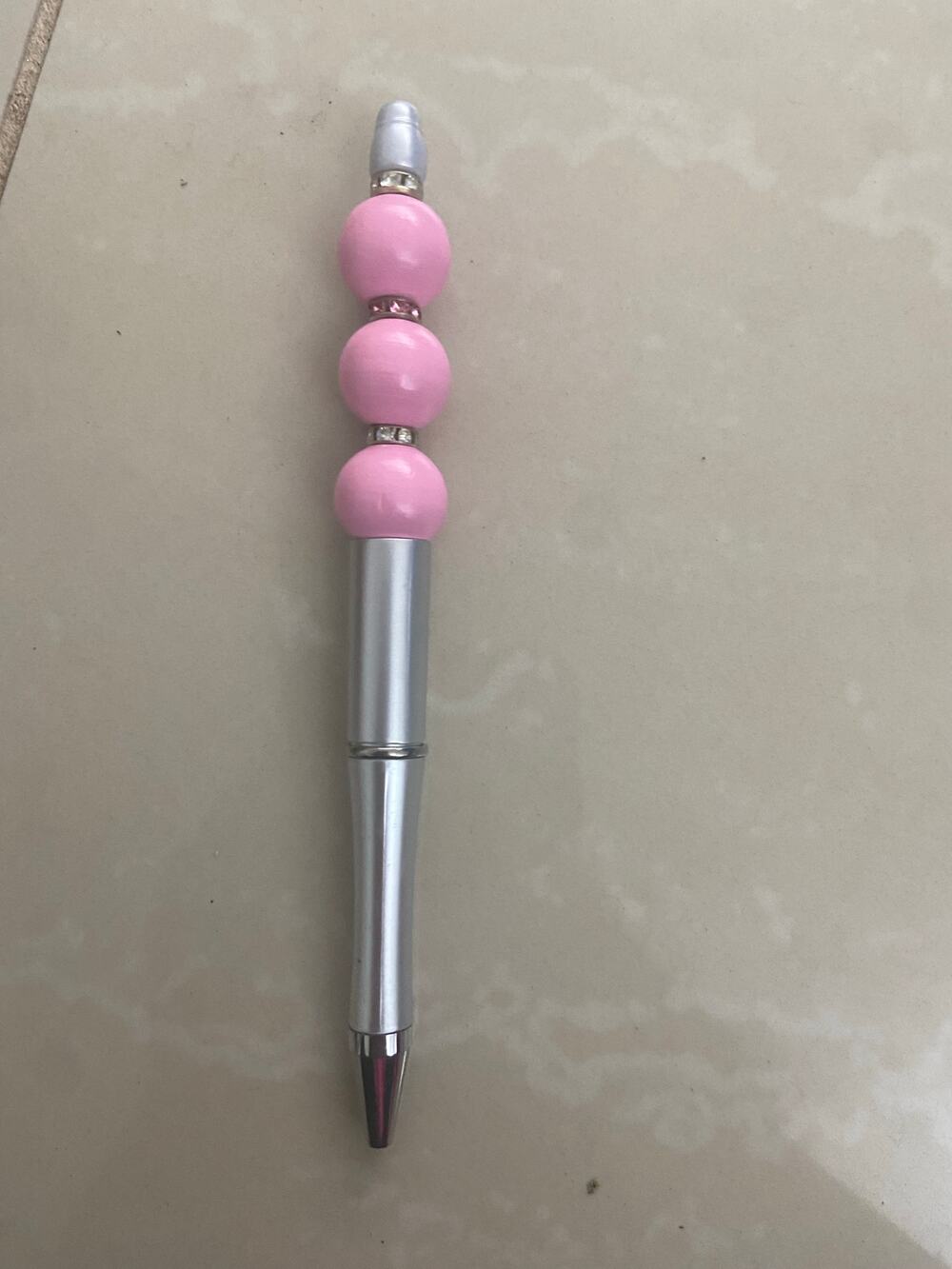 Pink beaded pen